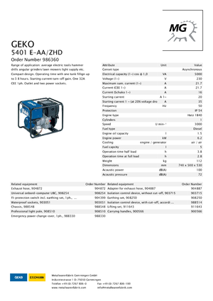 Dizelski generatori Geko ® 5401 E-AA/ZHD
