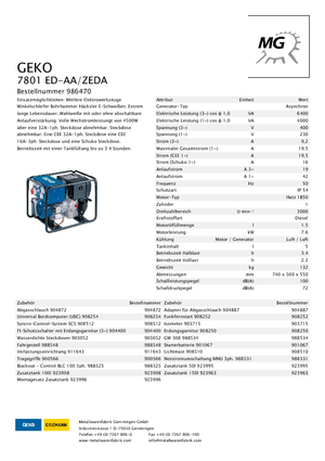 Dizelski generatori Geko ® 7801 ED-AA/ZEDA