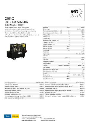 Dizelski generatori Geko ® 8010 ED-S/MEDA