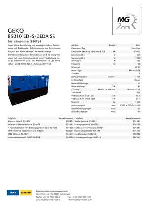 Dizelski generatori Geko ® 85010 ED-S/DEDA