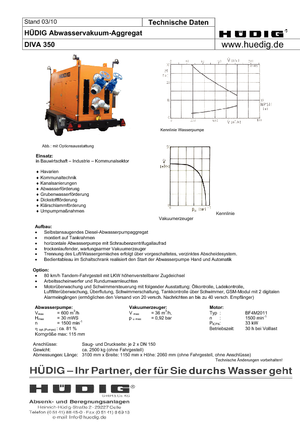 Agregati za snižavanje podzemnih voda Hüdig Diva 350 Whisper