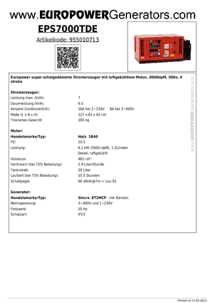 Dizelski generatori Europower EPS7000TDE (S)
