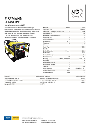 Dizelski generatori Eisemann H 10010 DE