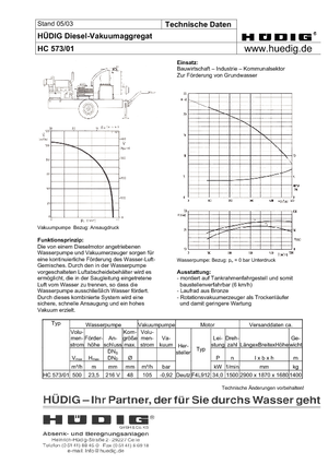 Agregati za snižavanje podzemnih voda Hüdig HC 573/01