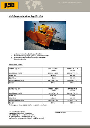 Pile za pod KSG-Maschinenbau KSG 476