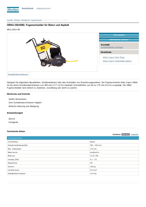 Pile za pod Atlas Copco Orka 350D