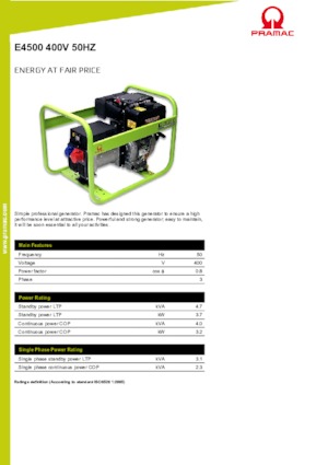 Dizelski generatori PRAMAC Lifter E 4500 TYH