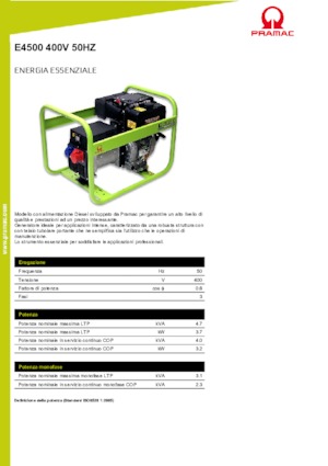 Dizelski generatori PRAMAC Lifter E 4500 TYH