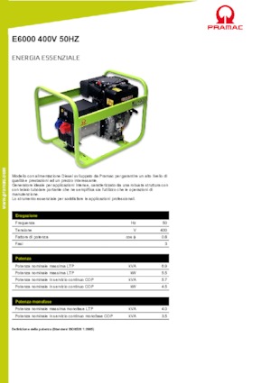 Dizelski generatori PRAMAC Lifter E 6000 TYH