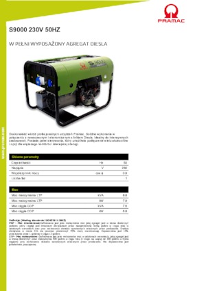 Dizelski generatori PRAMAC Lifter S 9000 TRA