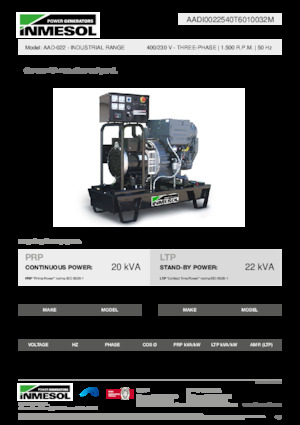 Dizelski generatori INMESOL AAD-022