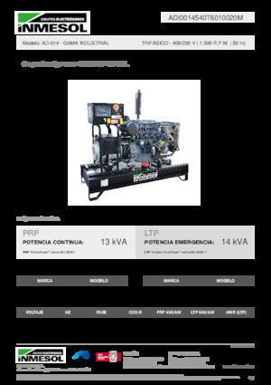 Dizelski generatori INMESOL AD-014