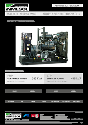 Dizelski generatori INMESOL AD-415