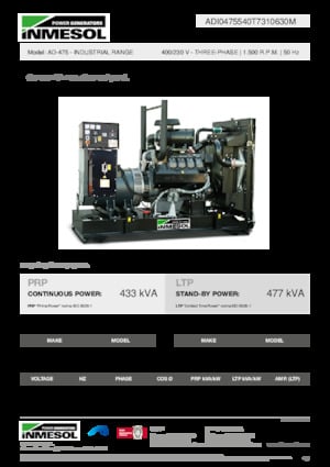 Dizelski generatori INMESOL AD-475