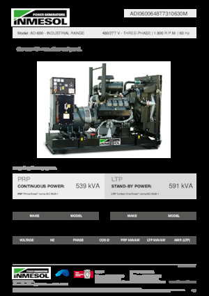 Dizelski generatori INMESOL AD-600