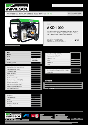 Dizelski generatori INMESOL AKD-1000-CA