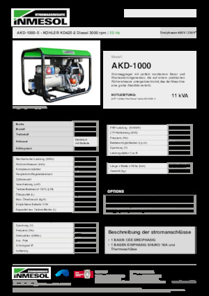 Dizelski generatori INMESOL AKD-1000-E