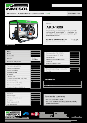 Dizelski generatori INMESOL AKD-1000-E