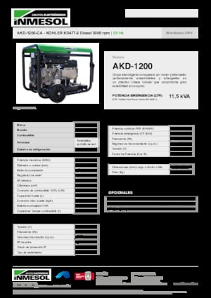 Dizelski generatori INMESOL AKD-1200-CA
