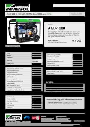 Dizelski generatori INMESOL AKD-1200-E