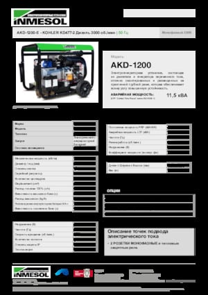 Dizelski generatori INMESOL AKD-1200-E