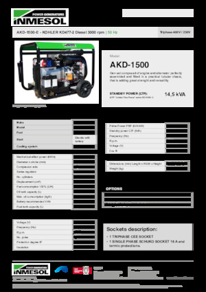 Dizelski generatori INMESOL AKD-1500-E