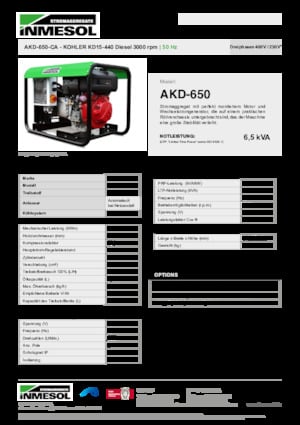 Dizelski generatori INMESOL AKD-650-CA
