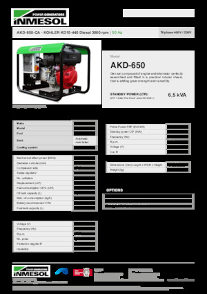 Dizelski generatori INMESOL AKD-650-CA