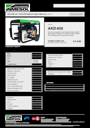 Dizelski generatori INMESOL AKD-850-CA