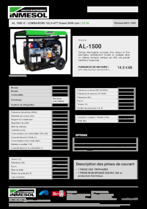 Dizelski generatori INMESOL AL 1500-E