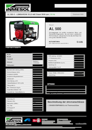 Dizelski generatori INMESOL AL 500-E