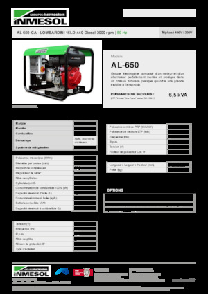 Dizelski generatori INMESOL AL 650-CA