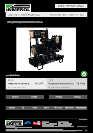 Dizelski generatori INMESOL AQ-16