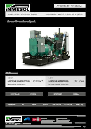 Dizelski generatori INMESOL AV-285