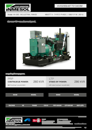 Dizelski generatori INMESOL AV-285