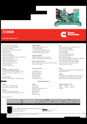 Dizelski generatori Cummins C120D5