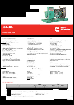 Dizelski generatori Cummins C250D5
