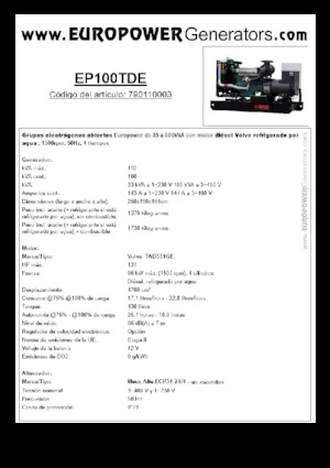 Dizelski generatori Europower EP100TDE (MA)