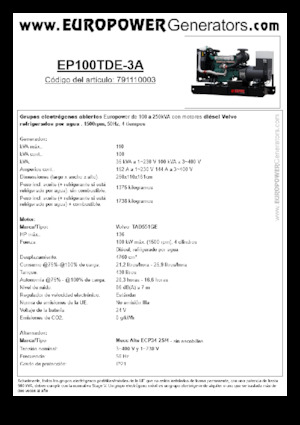 Dizelski generatori Europower EP100TDE-3A (MA)