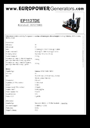 Dizelski generatori Europower EP113TDE (S)