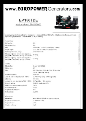 Dizelski generatori Europower EP150TDE (MA)