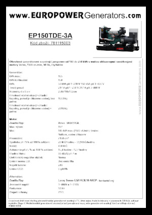 Dizelski generatori Europower EP150TDE-3A (LS)