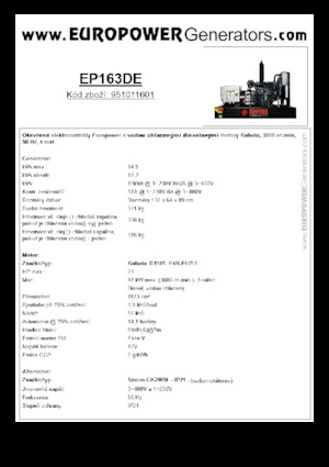 Dizelski generatori Europower EP163DE (S)