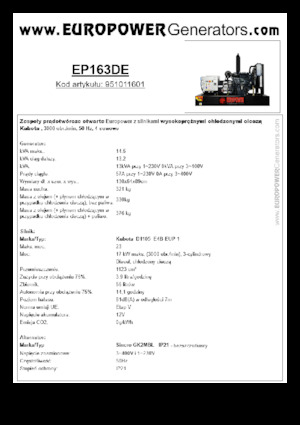 Dizelski generatori Europower EP163DE (S)