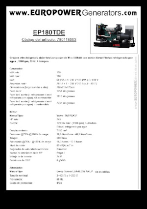 Dizelski generatori Europower EP180TDE (LS)