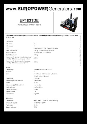 Dizelski generatori Europower EP183TDE (MA)