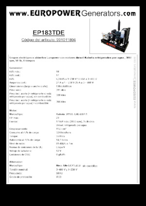 Dizelski generatori Europower EP183TDE (MA)