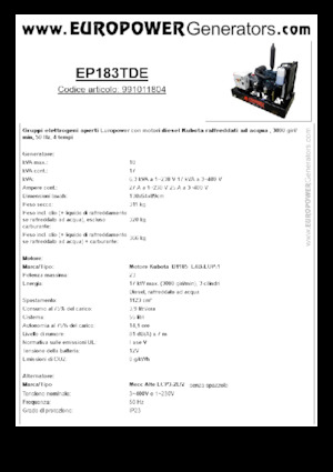 Dizelski generatori Europower EP183TDE (MA)