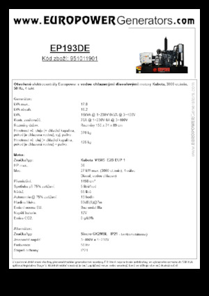 Dizelski generatori Europower EP193DE (S)