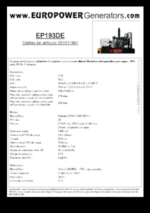 Dizelski generatori Europower EP193DE (S)